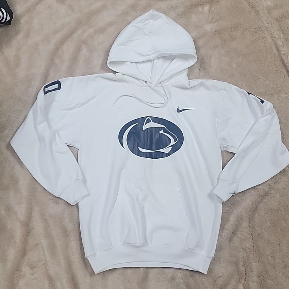 PENN STATE UNIVERSITY NITTANY LION WHITE HOODIE, SIZE MEDIUM